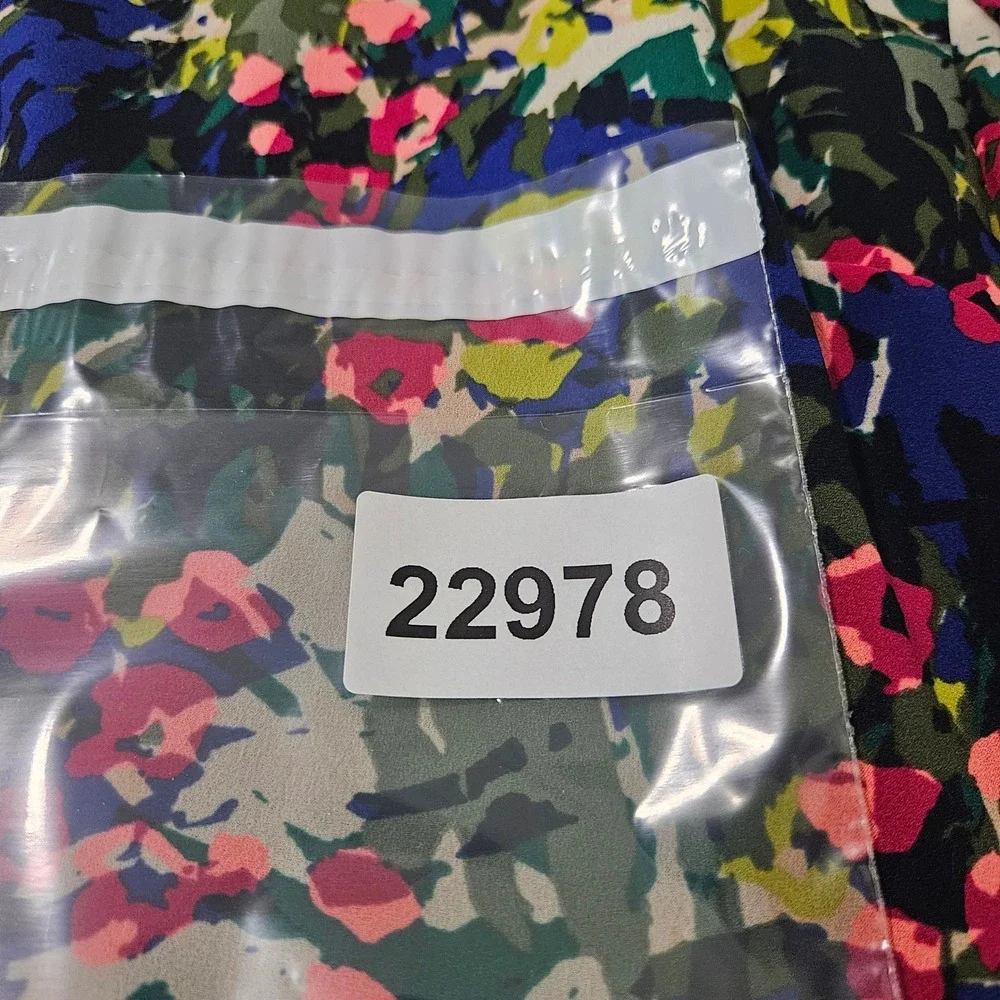 J. Crew Women Abstract Floral Fit & Flare Dress Green Pink Blue Size 4
